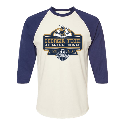 Georgia Tech Yellow Jackets Baseball Atlanta Regional Raglan Tee