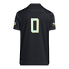 Youth Georgia Tech Adidas Ghost Stories #0 Black Glow Jersey - Back View