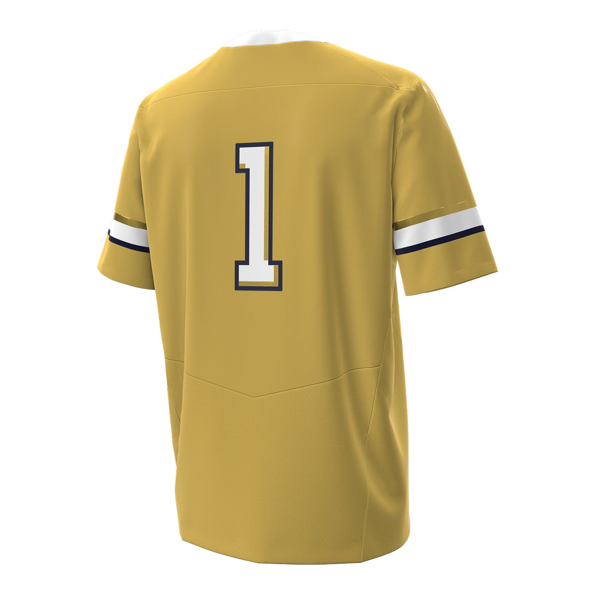 Georgia Tech Under Armour #1 Gold Twill Football Jersey - Back View