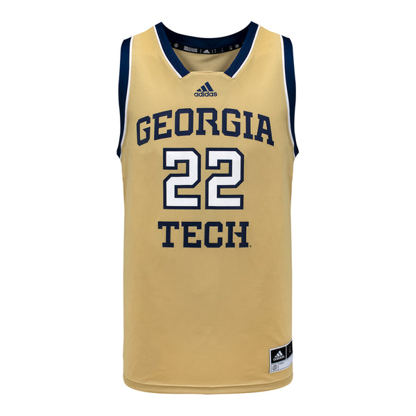 Georgia Tech Adidas Sand #22 Basketball Jersey - Front View