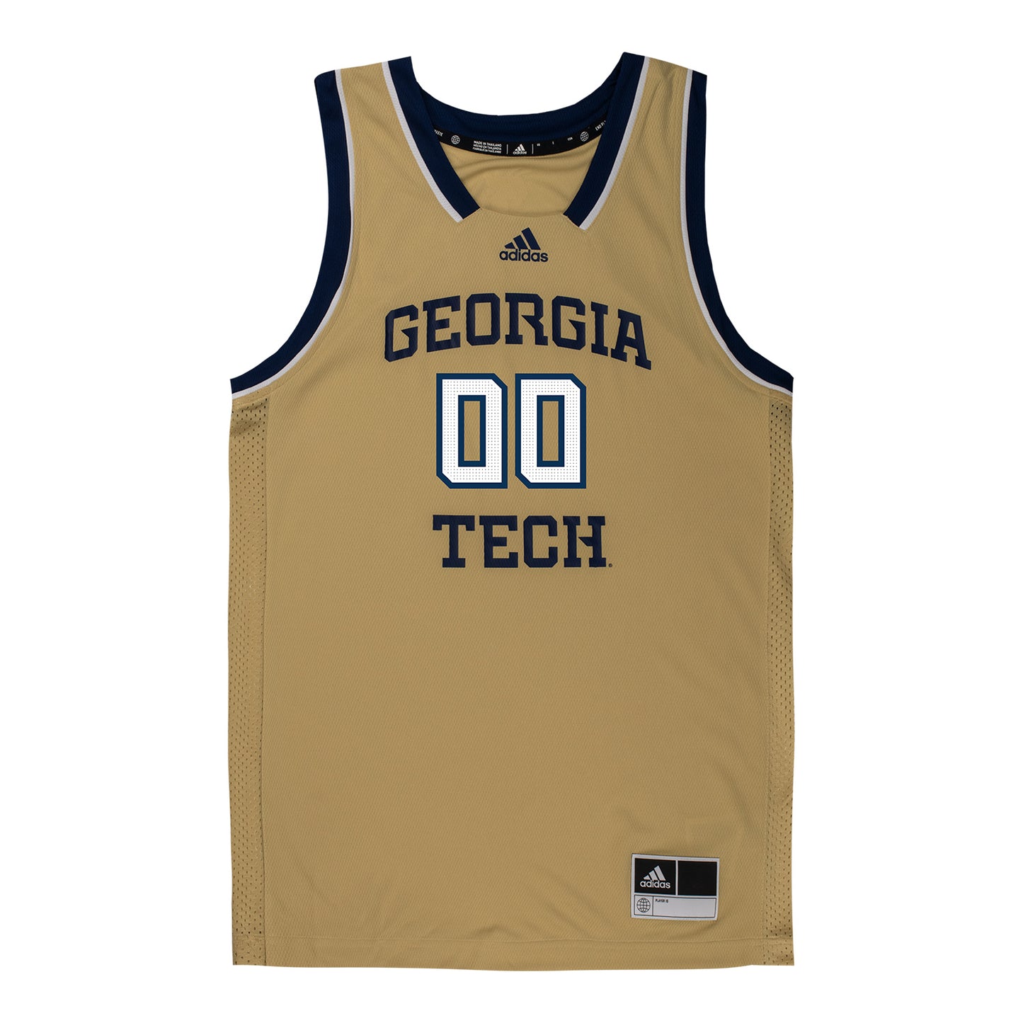 Georgia Tech Yellow Jackets Adidas Personalized Basketball Jersey - Front Completed View