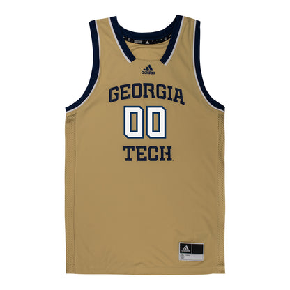 Georgia Tech Yellow Jackets Adidas Personalized Basketball Jersey - Front Completed View