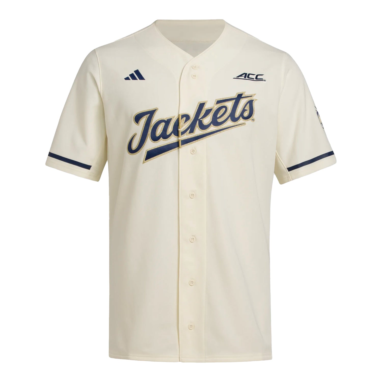 Georgia Tech Adidas Gold Standard Baseball Jersey - Front View