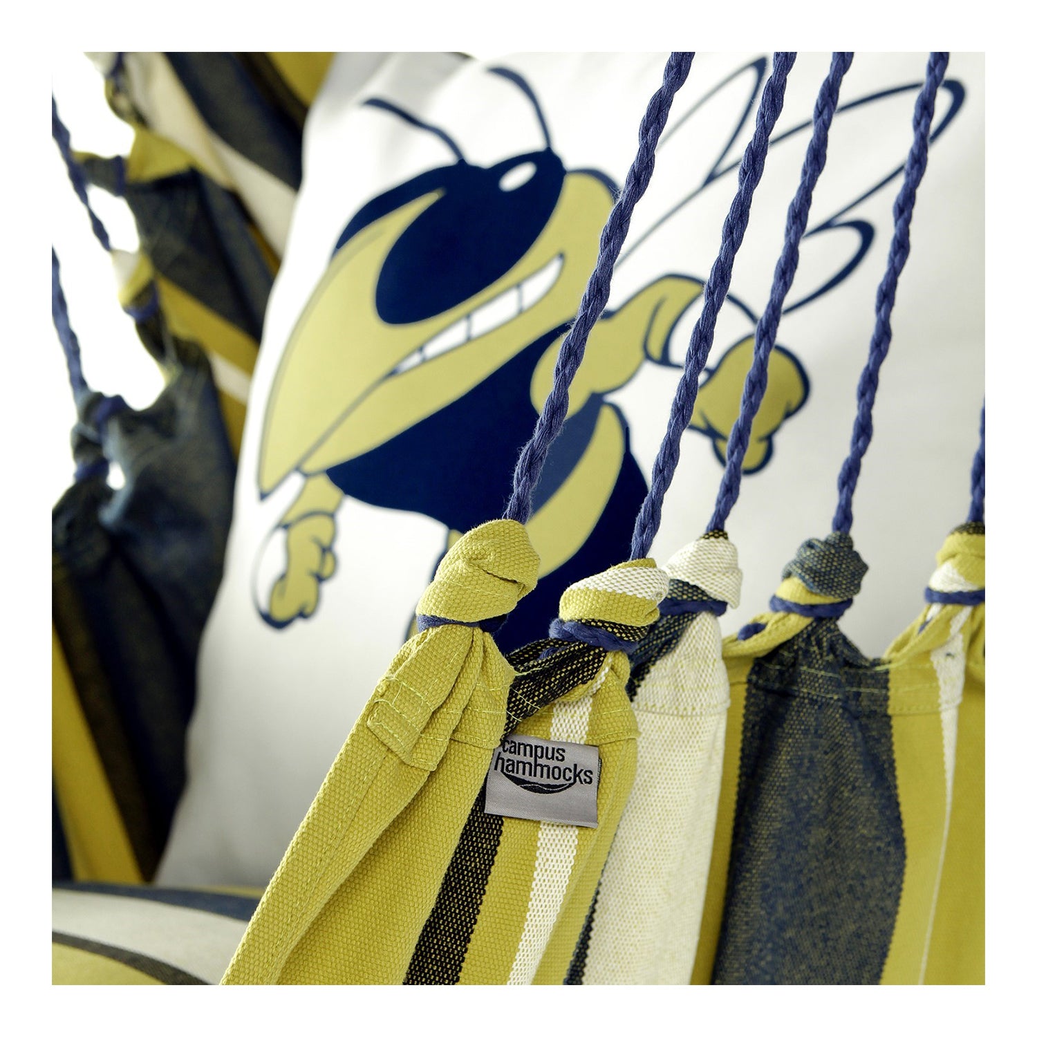 Georgia Tech Yellow Jackets Mascot Buzz Hanging Chair Swing - Detail View