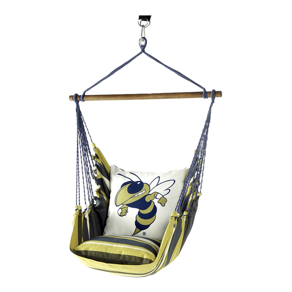 Georgia Tech Yellow Jackets Mascot Buzz Hanging Chair Swing - Angled Main View