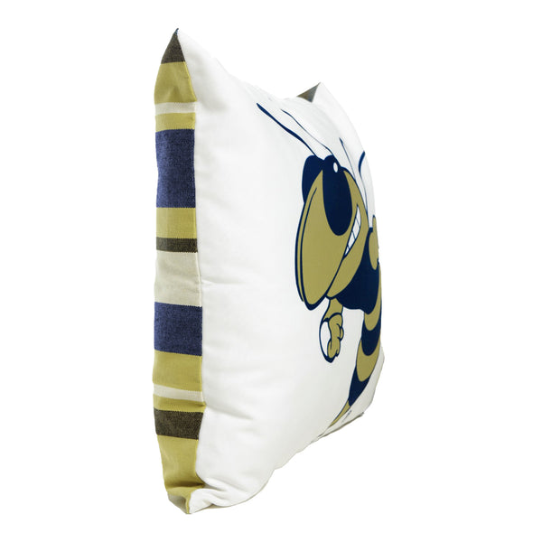 Georgia Tech Yellow Jackets Mascot Buzz Pillow - Angled View