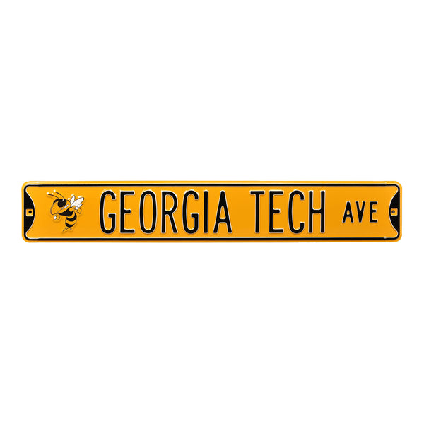 Georgia Tech Yellow Jackets Avenue Road Sign - In Gold - Front View