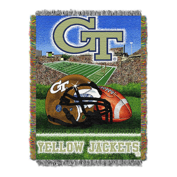 Georgia Tech Yellow Jackets Home Field Tapestry Throw In Navy - Main View
