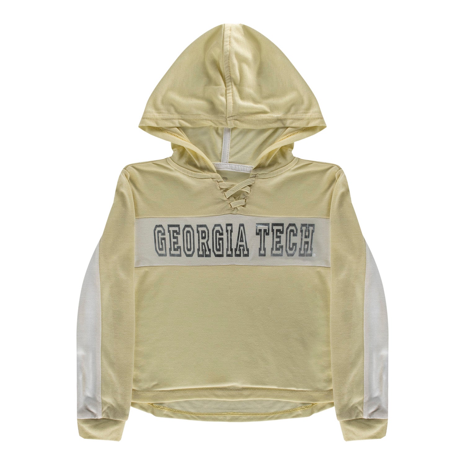 Toddler Georgia Tech Yellow Jackets Lace Up Long Sleeve Gold T-Shirt - In Gold - Front View