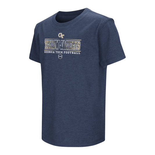 Georgia Tech Yellow Jackets Navy Youth Football Tee - Front View