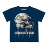 Youth Georgia Tech Yellow Jackets Dripping Football Helmet Navy T-Shirt