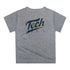 Youth Georgia Tech Yellow Jackets Dripping Baseball Helmet Grey T-Shirt - Back View