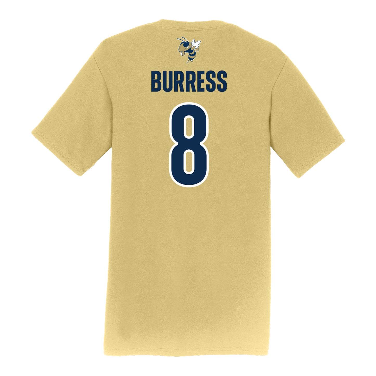 Georgia Tech Men's Baseball Student Athlete T-Shirt #8 Drew Burress - Back View