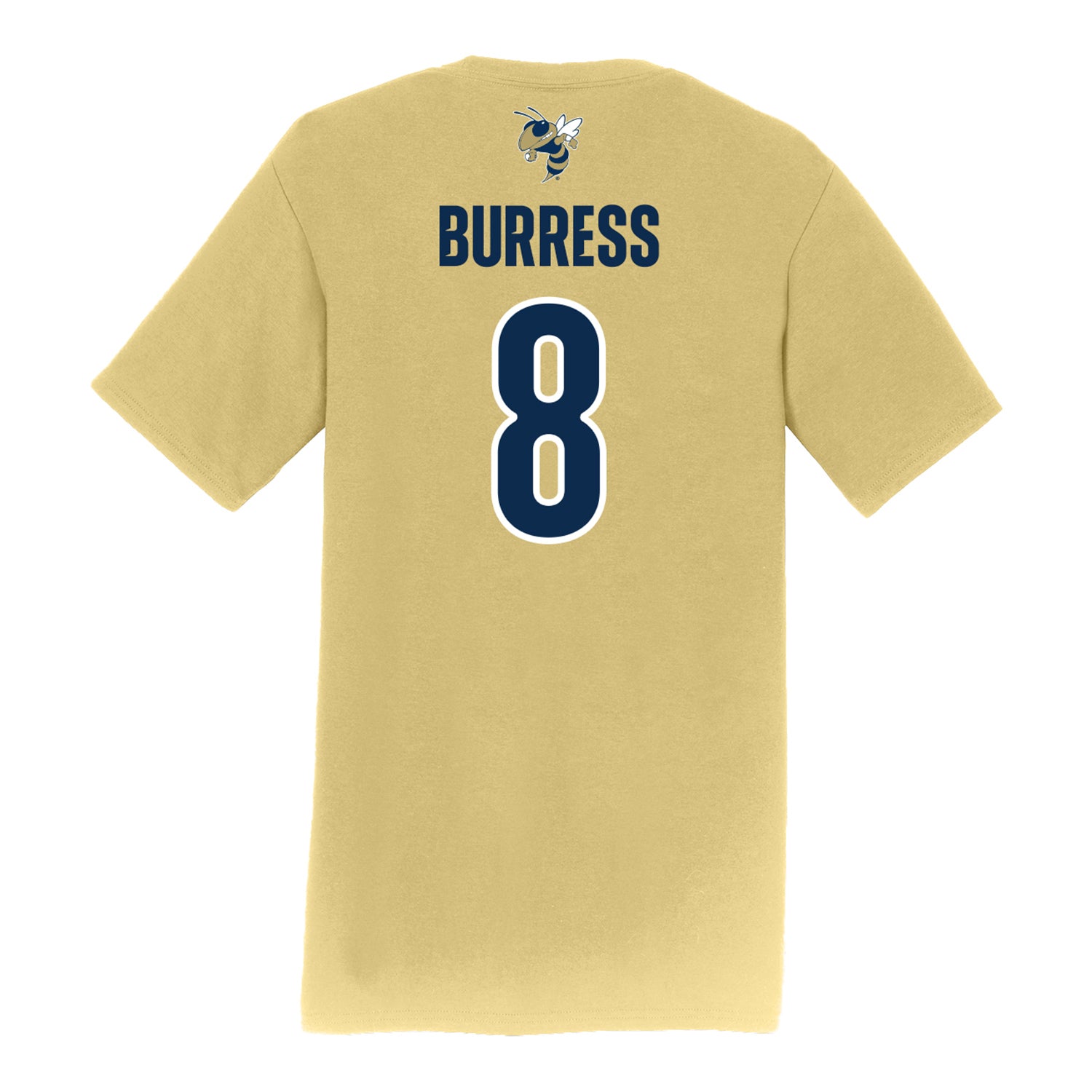 Georgia Tech Men's Baseball Student Athlete T-Shirt #8 Drew Burress - Back View