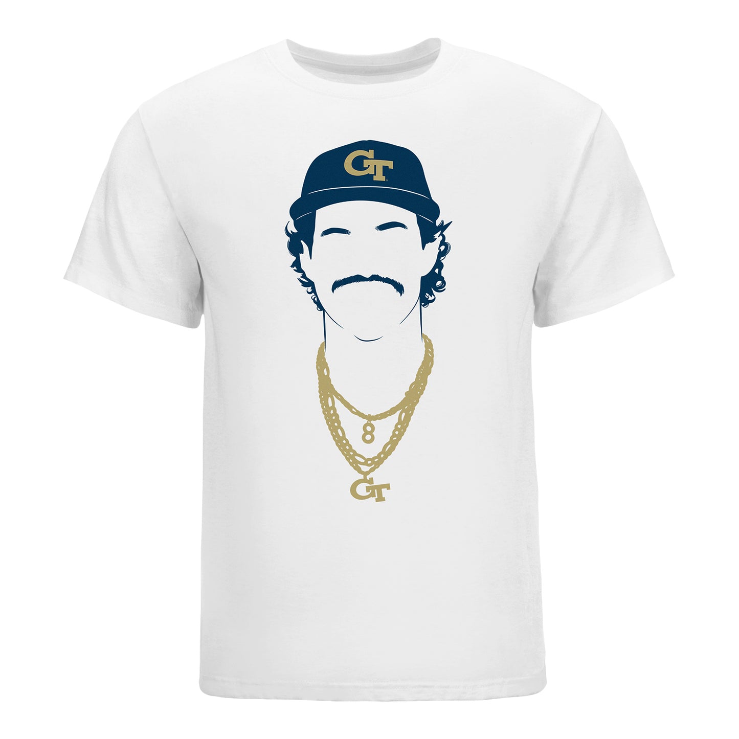 Georgia Tech Men's Baseball Student Athlete Silhouette T-Shirt #8 Drew Burress - Front View