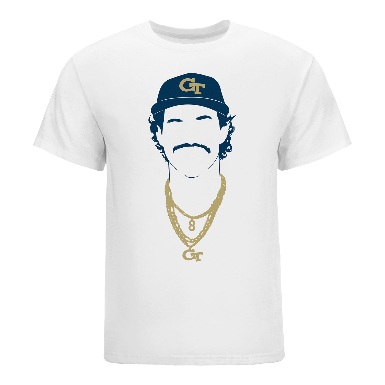 Georgia Tech Men's Baseball Student Athlete Silhouette T-Shirt #8 Drew Burress - Front View
