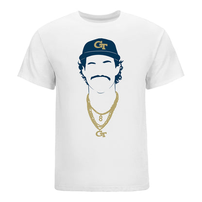Georgia Tech Men's Baseball Student Athlete Silhouette T-Shirt #8 Drew Burress - Front View