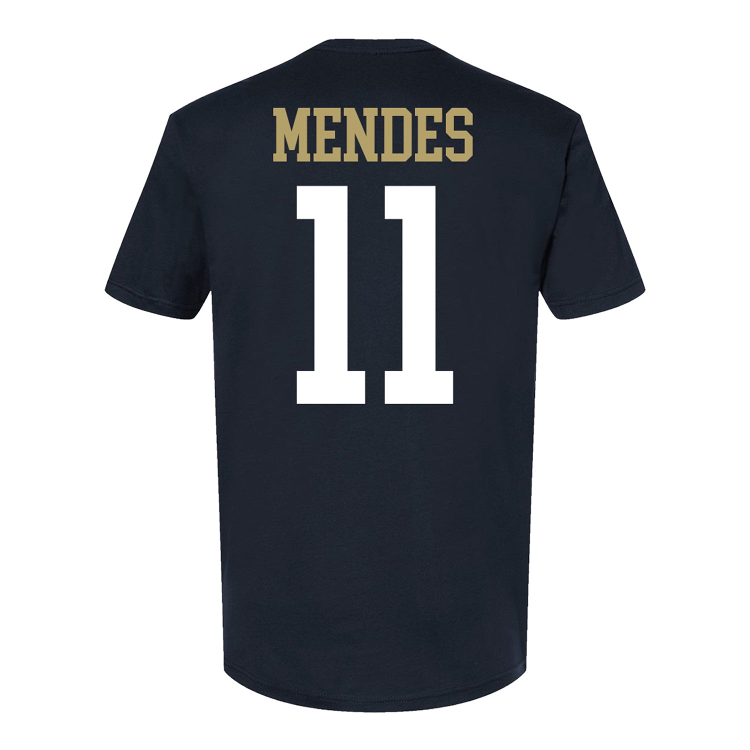 Georgia Tech Women's Volleyball Student Athlete T-Shirt #11 Larissa Mendes In Black - Back View