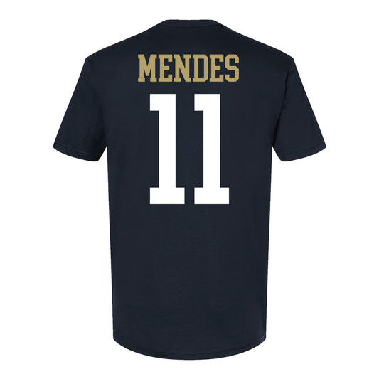 Georgia Tech Women's Volleyball Student Athlete T-Shirt #11 Larissa Mendes In Black - Back View