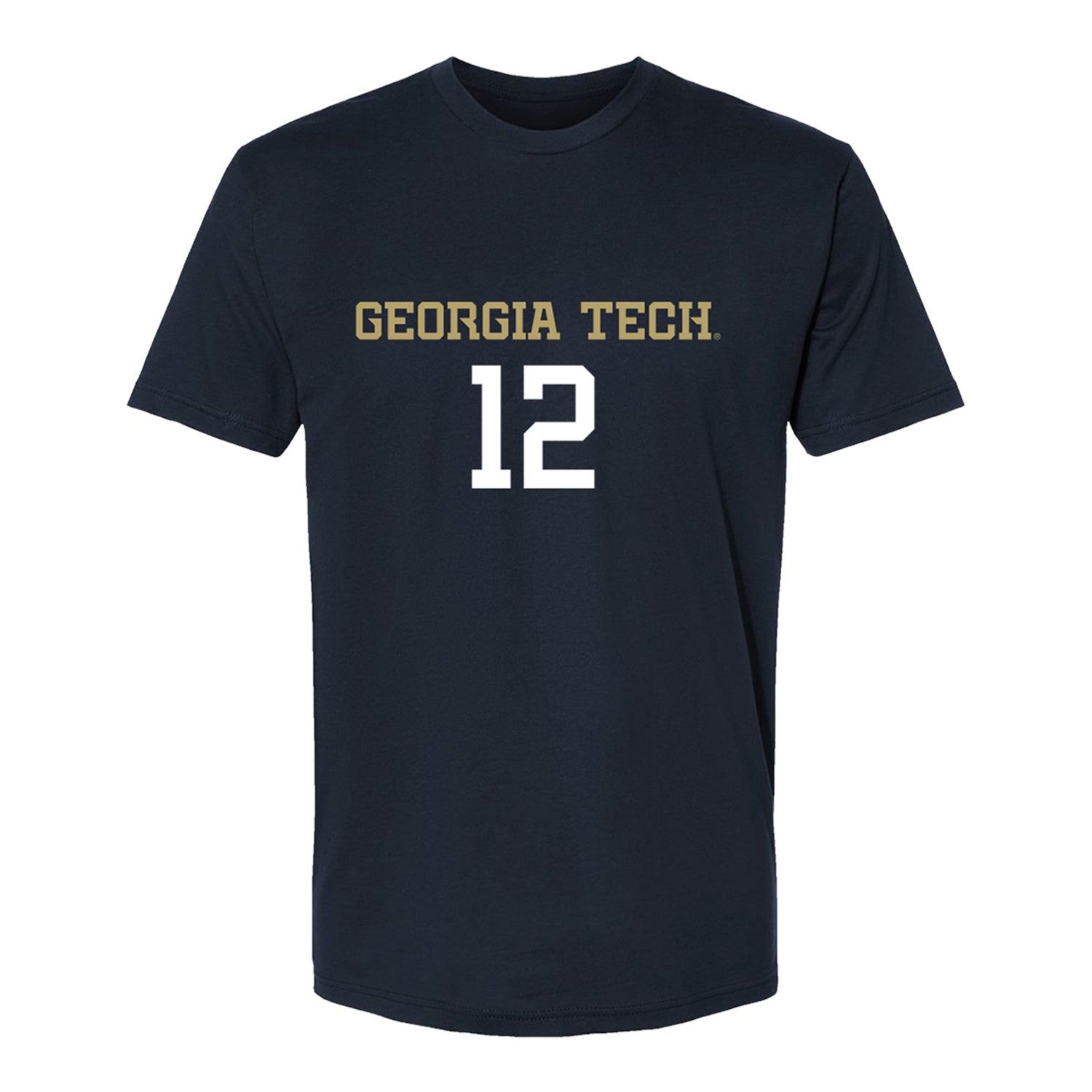 Georgia Tech Women's Volleyball Student Athlete T-Shirt #12 Lameen Mambu In Black - Front View