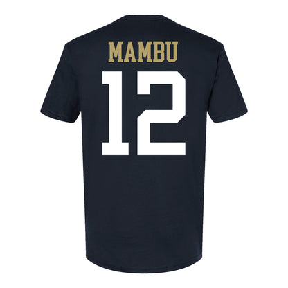 Georgia Tech Women's Volleyball Student Athlete T-Shirt #12 Lameen Mambu In Black - Back View
