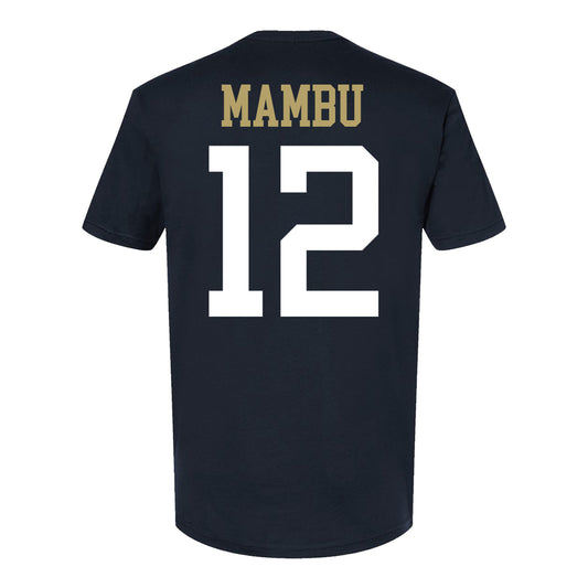 Georgia Tech Women's Volleyball Student Athlete T-Shirt #12 Lameen Mambu In Black - Back View