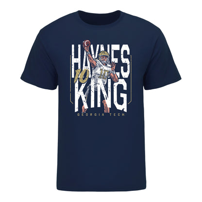 Georgia Tech Football Student Athlete NIL Breakthrough T-Shirt - #10 Haynes King In Navy - Front View