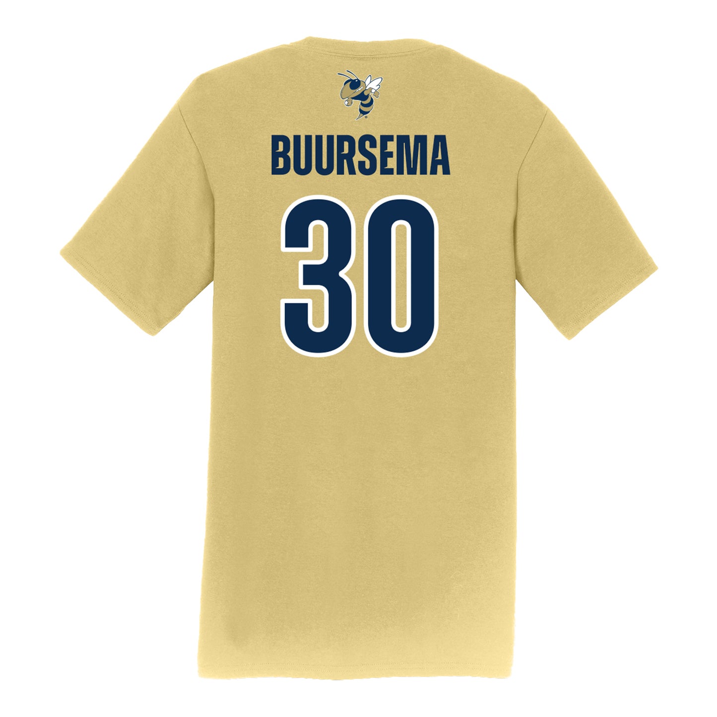 Georgia Tech Adidas Men's Baseball Student Athlete T-Shirt #30 Porter Buursema - Back View