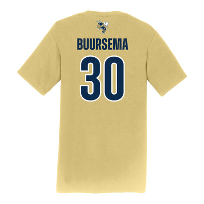 Georgia Tech Adidas Men's Baseball Student Athlete T-Shirt #30 Porter Buursema - Back View