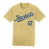 Georgia Tech Adidas Men's Baseball Student Athlete T-Shirt #42 Jaylen Paden - Front View