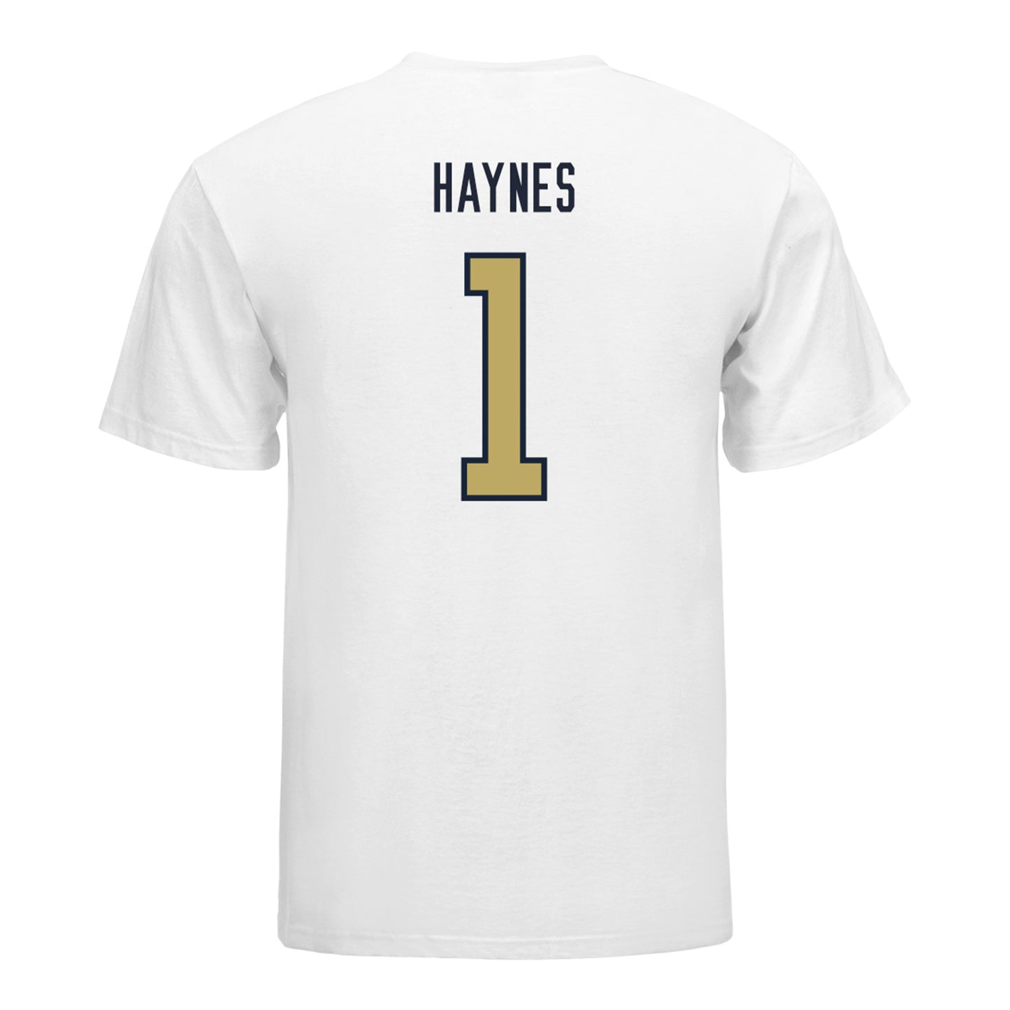 Georgia Tech Yellow Jackets #1 Jamal Haynes Student Athlete Football T-Shirt In White - Back View