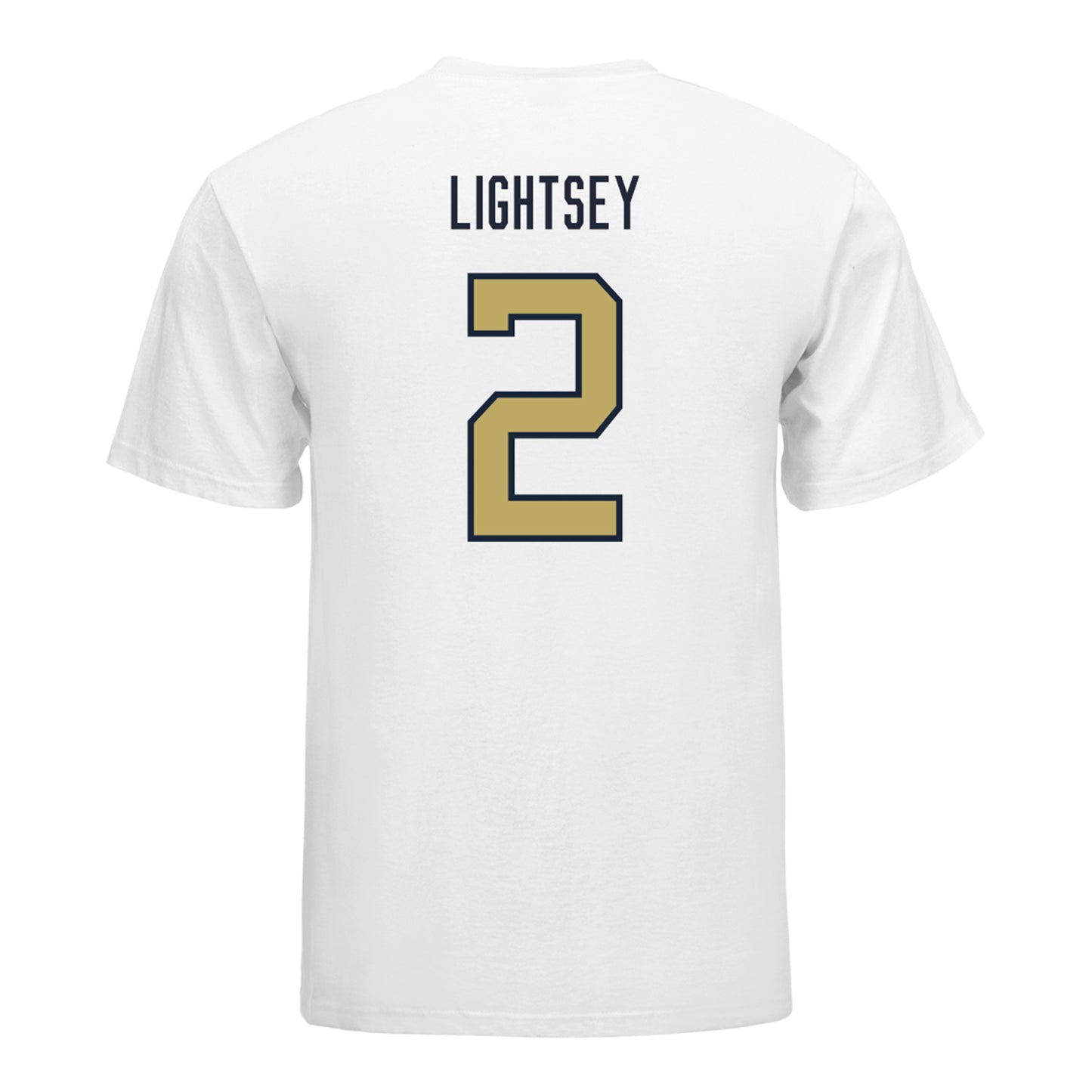 Georgia Tech Yellow Jackets #2 EJ Lightsey Student Athlete Football T-Shirt In White - Back View