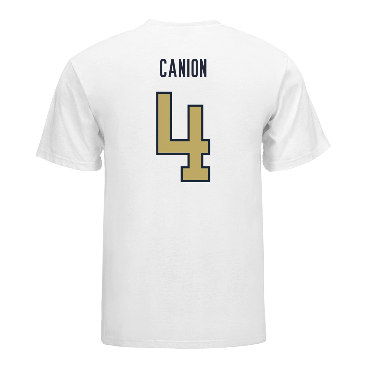 Georgia Tech Yellow Jackets #4 Tracish Canion Student Athlete Football T-Shirt In White - Back View