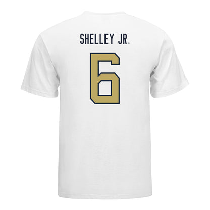 Georgia Tech Yellow Jackets #6 Rodney Shelley Jr. Student Athlete Football T-Shirt In White - Back View