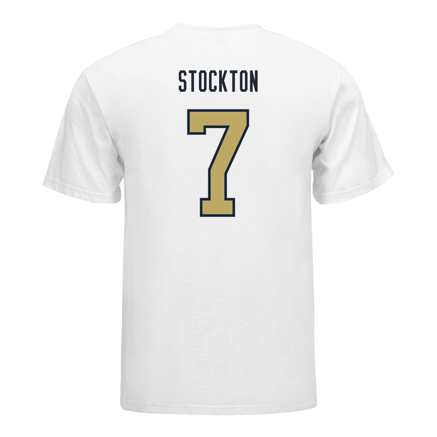 Georgia Tech Yellow Jackets #7 Bailey Stockton Student Athlete Football T-Shirt In White - Back View