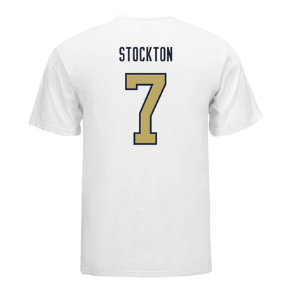 Georgia Tech Yellow Jackets #7 Bailey Stockton Student Athlete Football T-Shirt In White - Back View