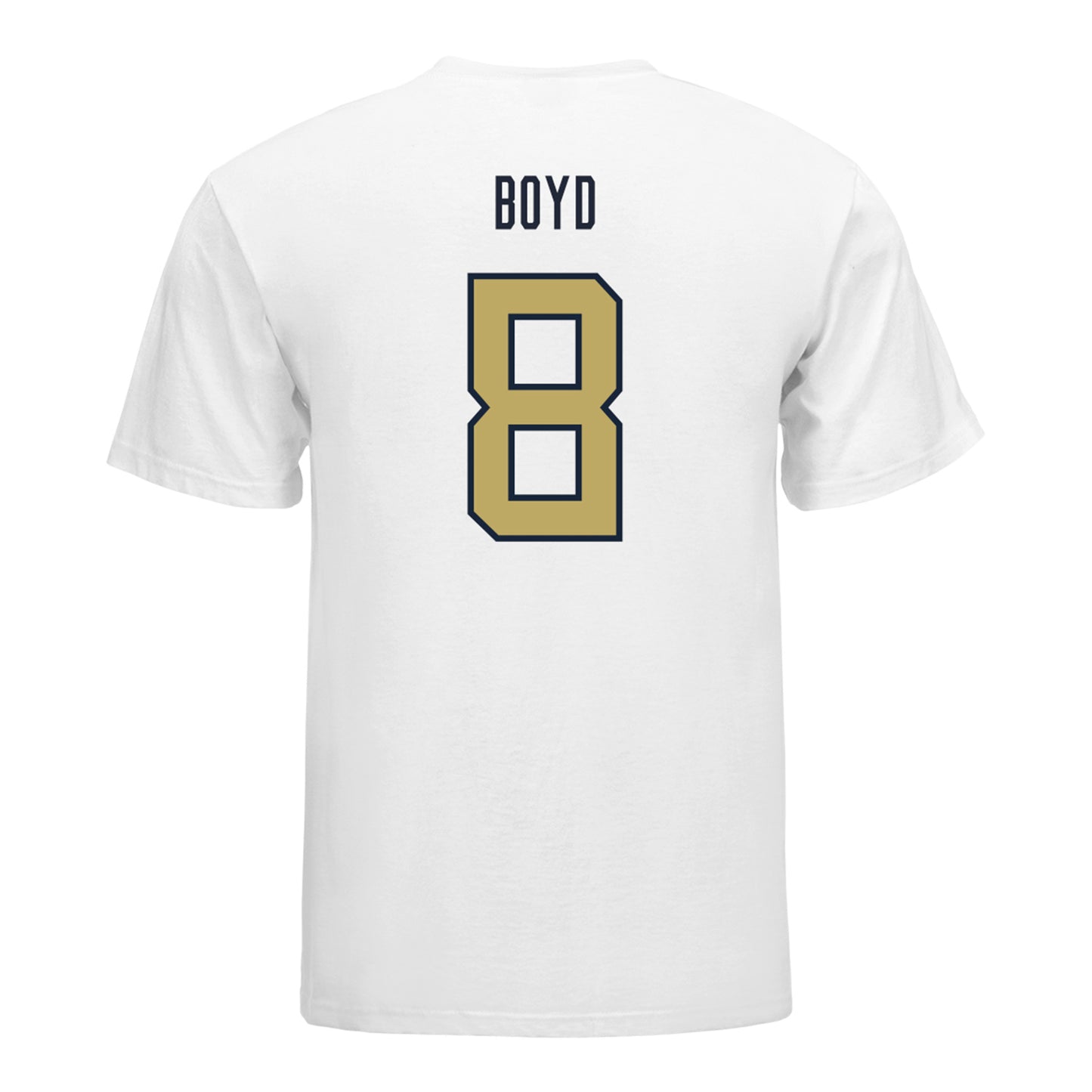 Georgia Tech Yellow Jackets #8 Jordan Boyd Student Athlete Football T-Shirt In White - Back View
