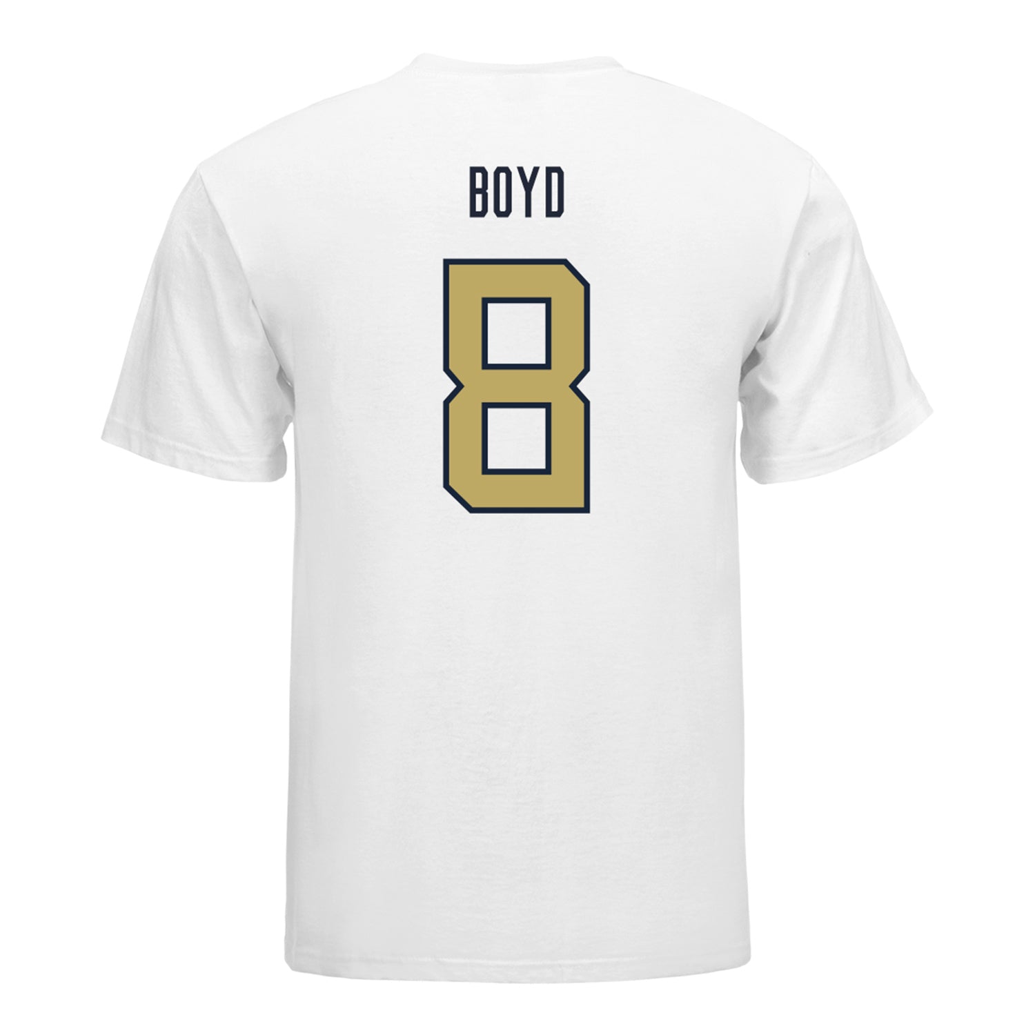 Georgia Tech Yellow Jackets #8 Jordan Boyd Student Athlete Football T-Shirt In White - Back View