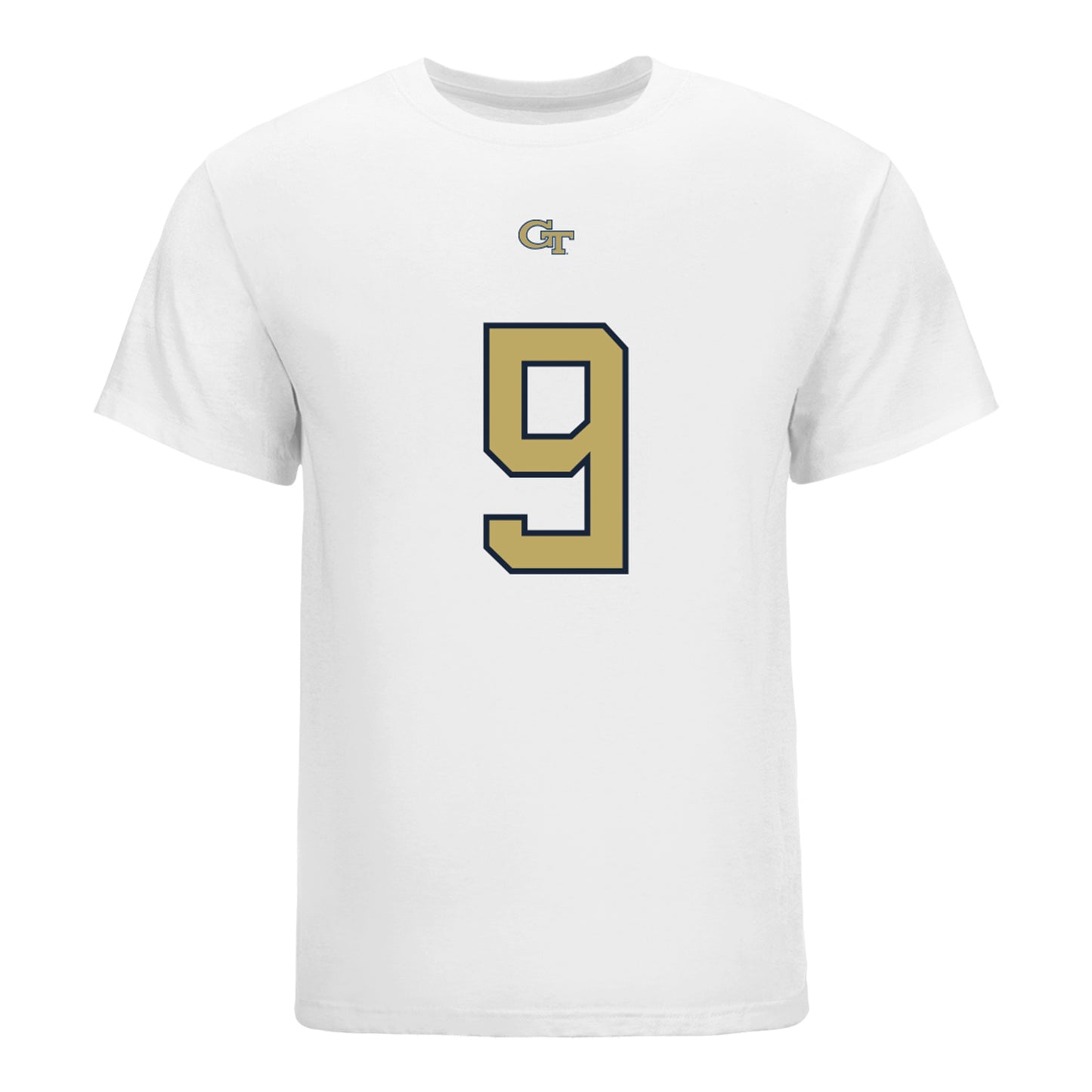 Georgia Tech Yellow Jackets #9 Omar Daniels Student Athlete Football T-Shirt In White - Front View