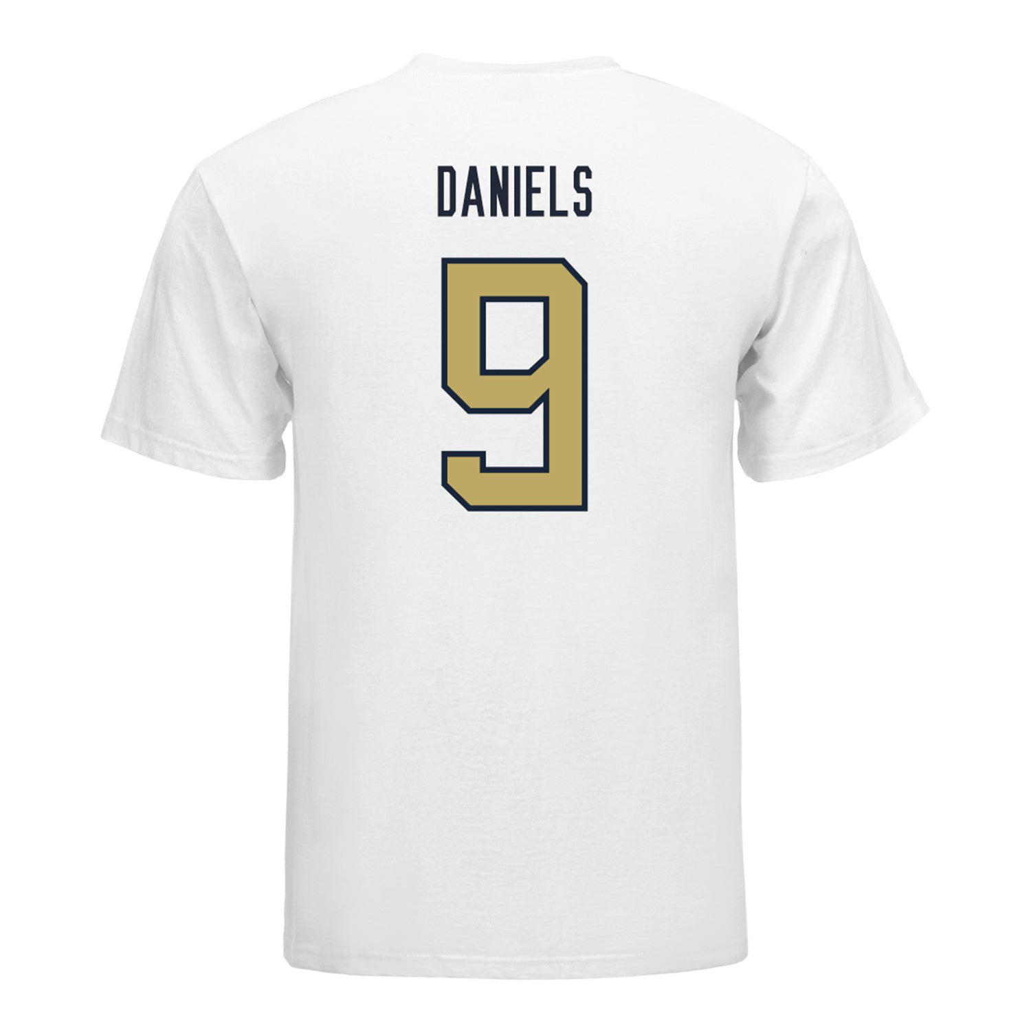 Georgia Tech Yellow Jackets #9 Omar Daniels Student Athlete Football T-Shirt In White - Back View