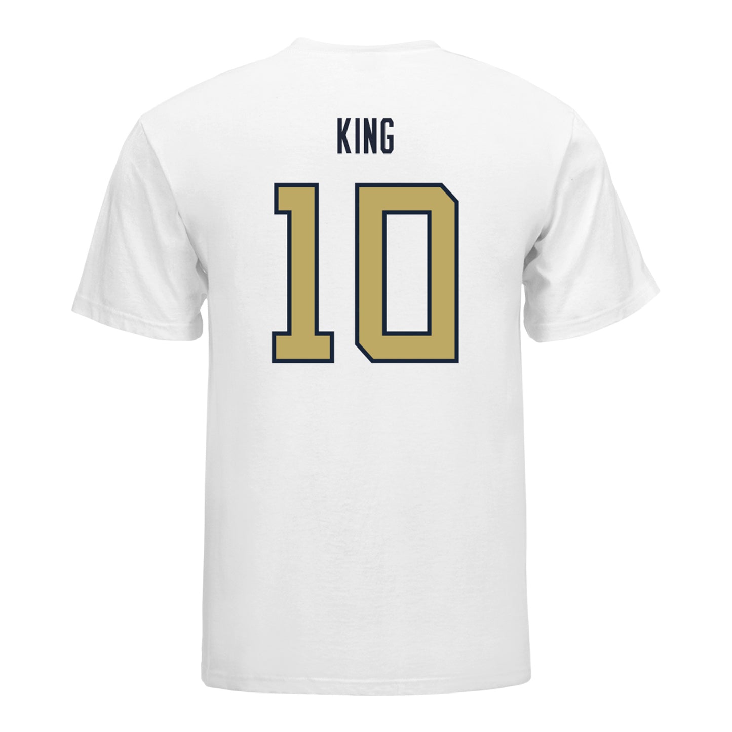 Georgia Tech Yellow Jackets #10 Haynes King Student Athlete Football T-Shirt In White - Back View