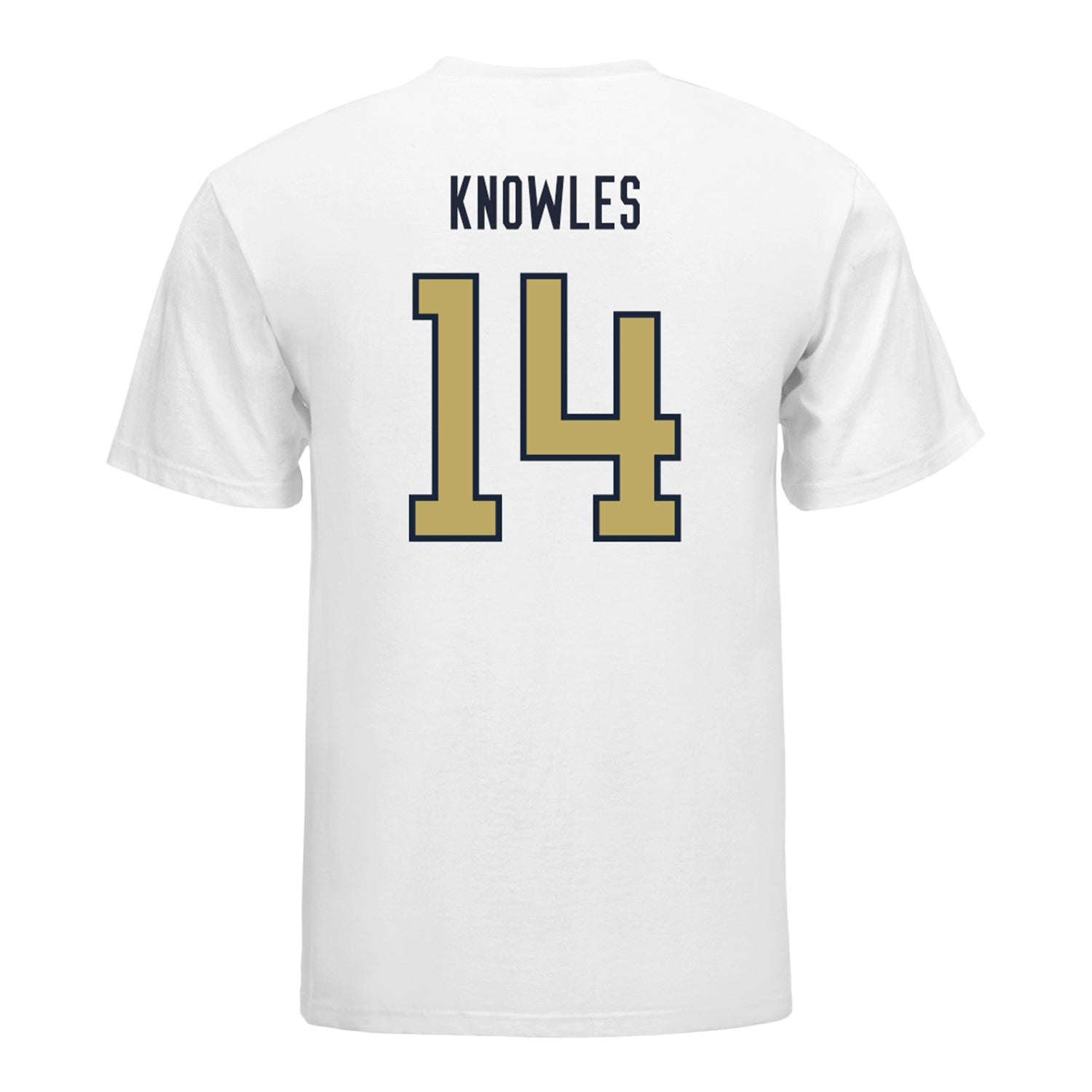 Georgia Tech Yellow Jackets #14 Graham Knowles Student Athlete Football T-Shirt In White - Back View