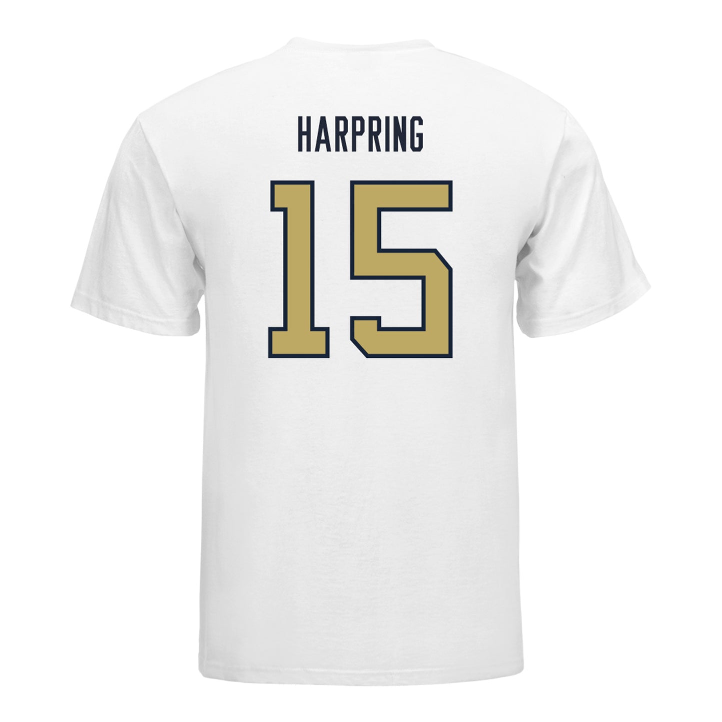 Georgia Tech Yellow Jackets #15 Luke Harpring Student Athlete Football T-Shirt In White - Back View
