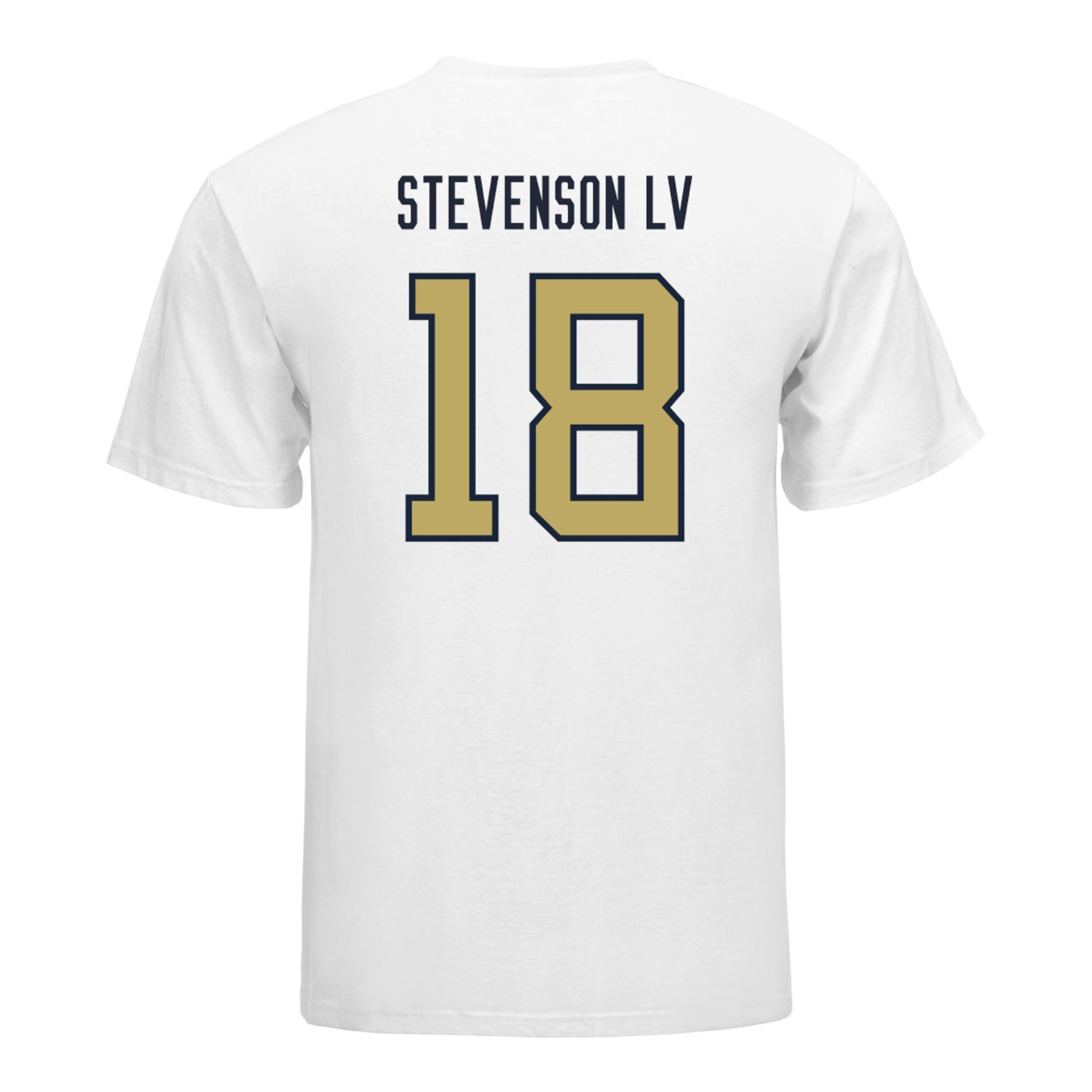 Georgia Tech Yellow Jackets #18 Troy Stevenson IV Student Athlete Football T-Shirt In White - Back View
