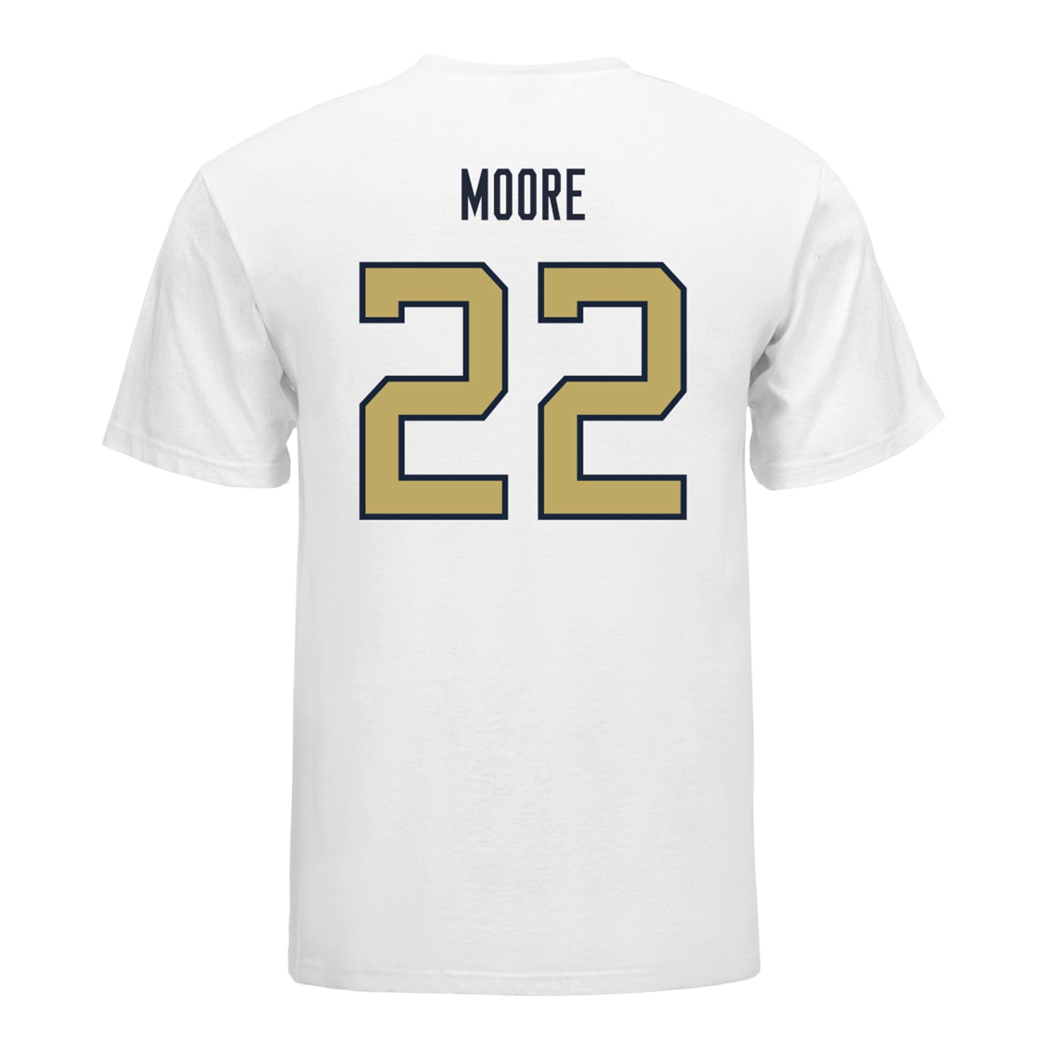 Georgia Tech Yellow Jackets #22 DJ Moore Student Athlete Football T-Shirt In White - Back View