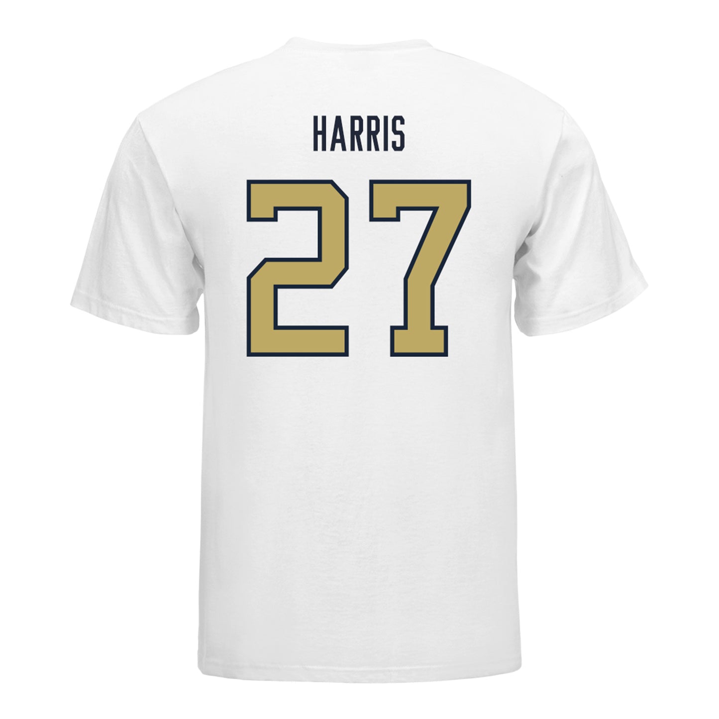 Georgia Tech Yellow Jackets #27 Tae Harris Student Athlete Football T-Shirt In White - Back View