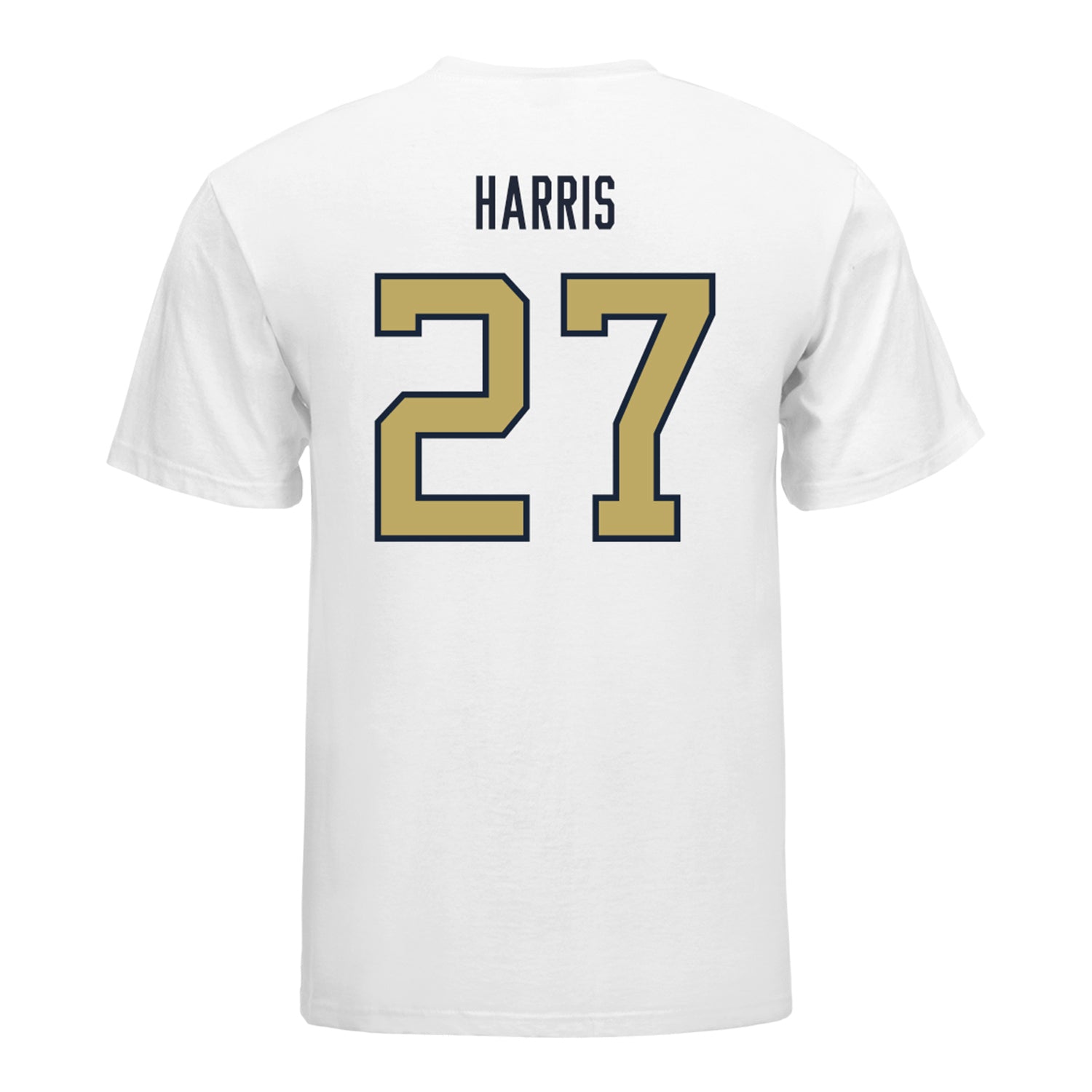 Georgia Tech Yellow Jackets #27 Tae Harris Student Athlete Football T-Shirt In White - Back View