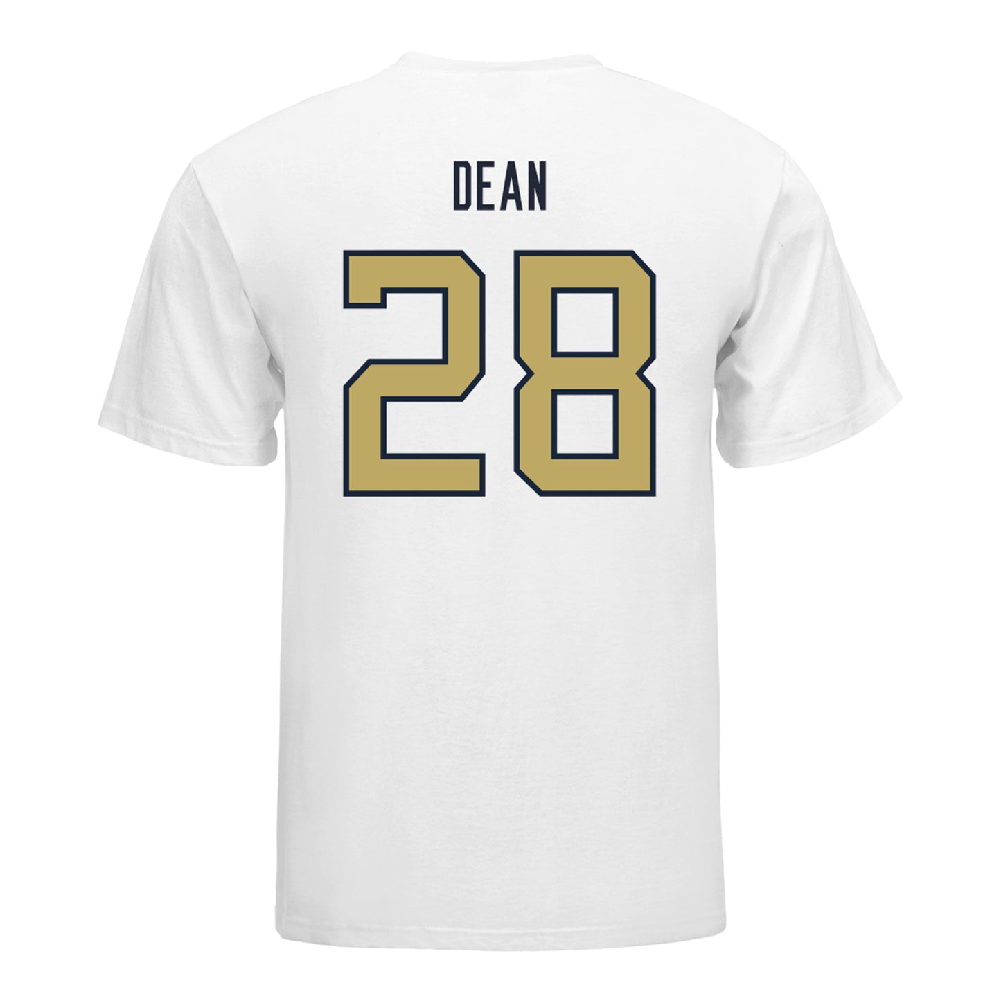Georgia Tech Yellow Jackets #28 Austin Dean Student Athlete Football T-Shirt In White - Back View