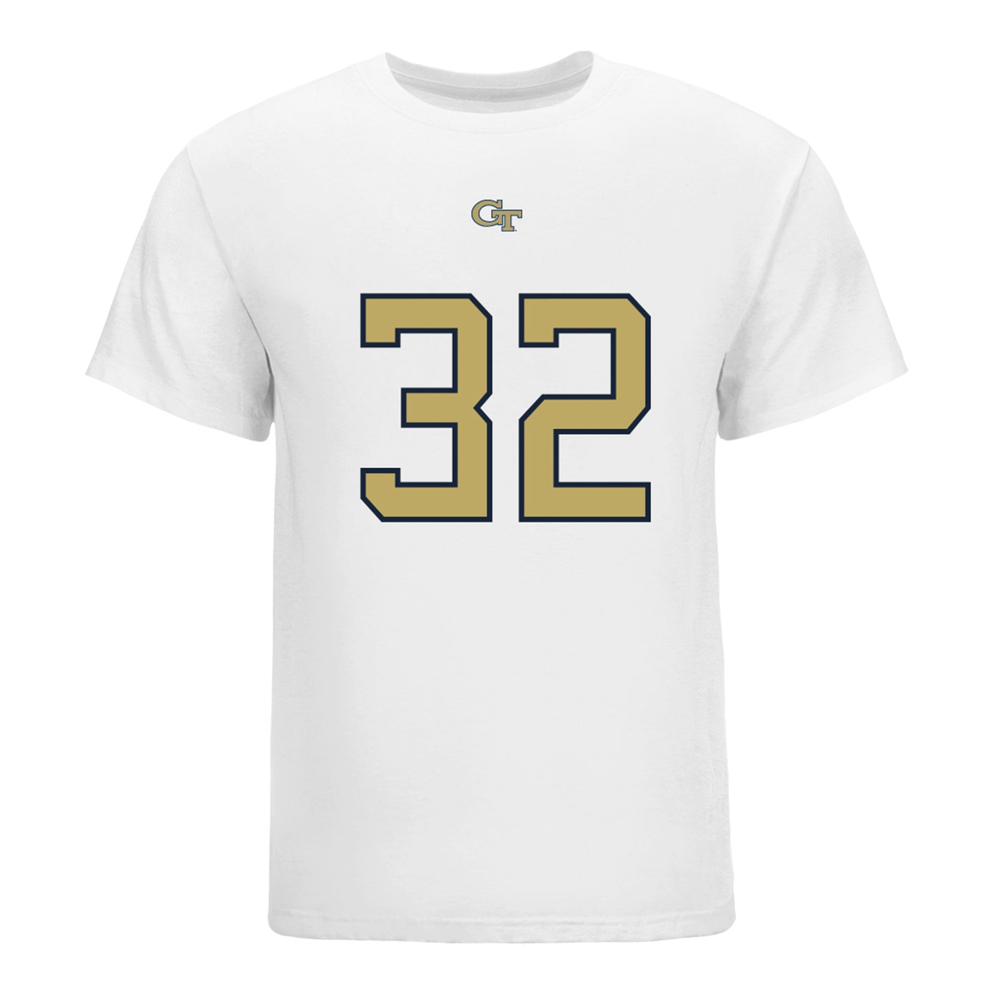 Georgia Tech Yellow Jackets #32 Jayden Barr Student Athlete Football T-Shirt In White - Front View