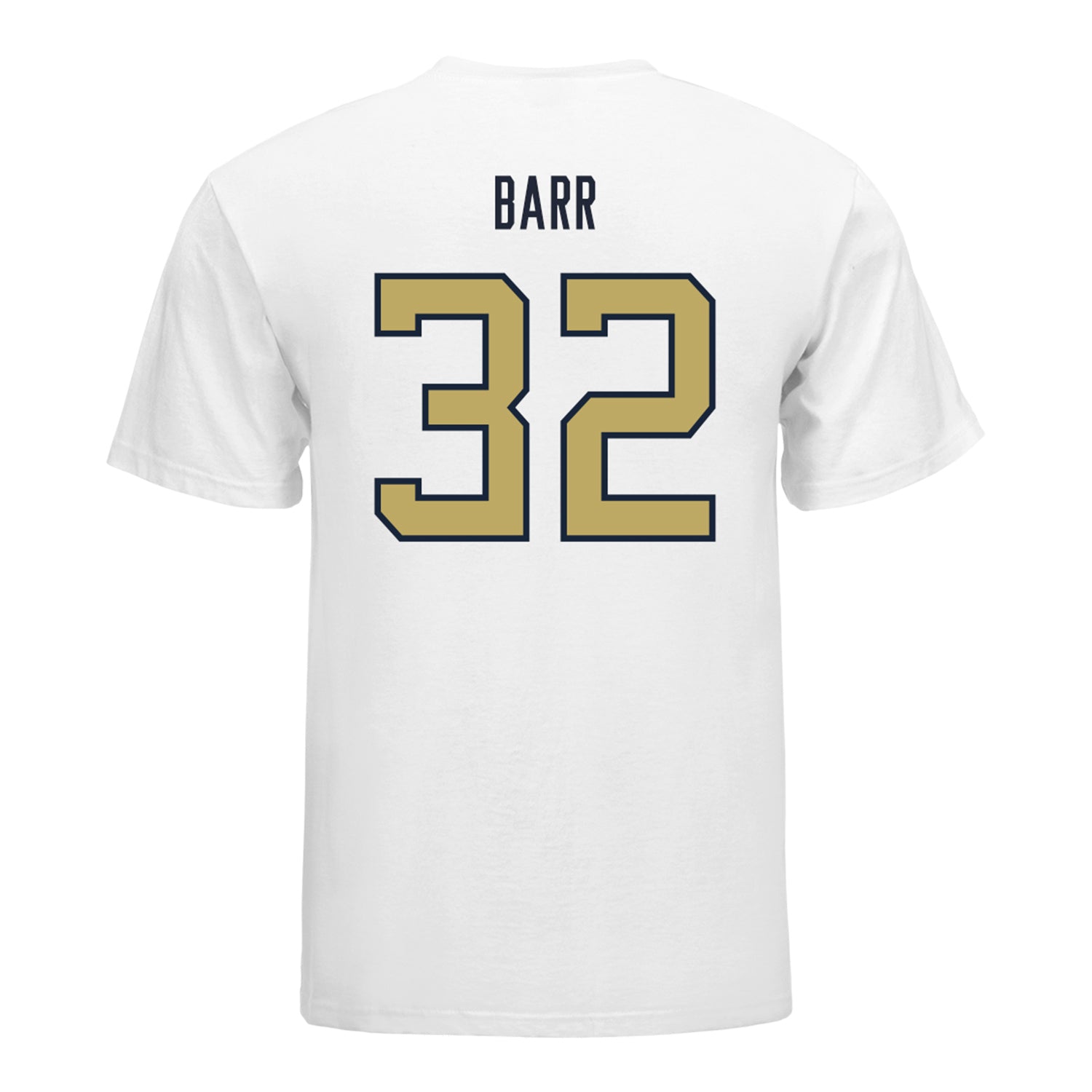 Georgia Tech Yellow Jackets #32 Jayden Barr Student Athlete Football T-Shirt In White - Back View
